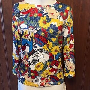 Rare Y2K Cactus Flower Comic Strip Tee